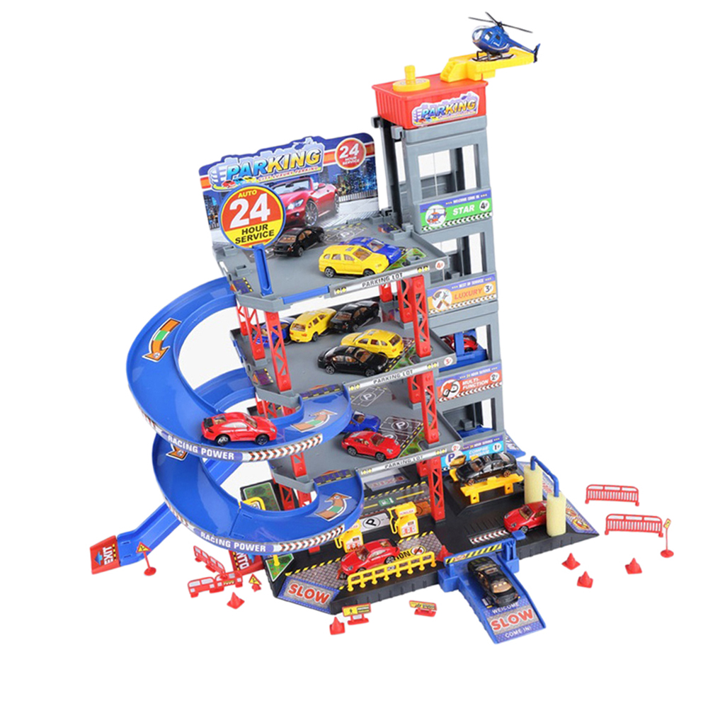 DIY Car Racing Track Toys Parking Lot Assembly Railway Kits,5 Level Parking Lot