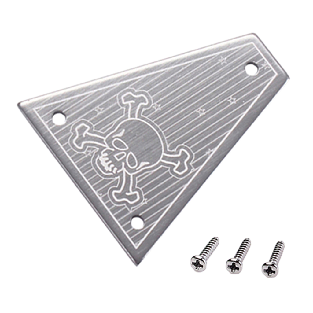 Triangle Skull Head Electric Guitar  Rod Cover Plate w/ Screws Set