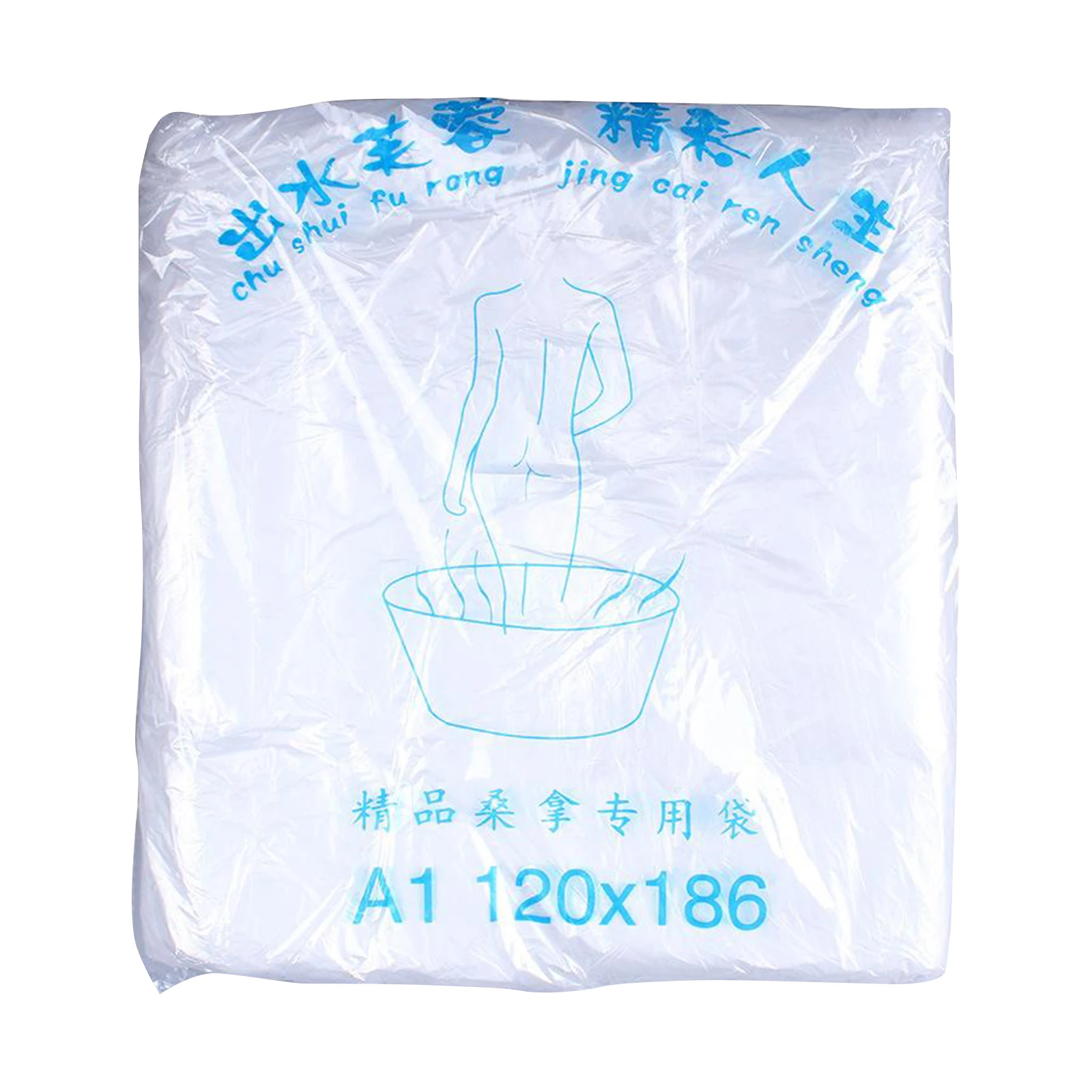 50 Pieces Clear Disposable Bathtub Bag Cover 186x120cm for Traveling Salon