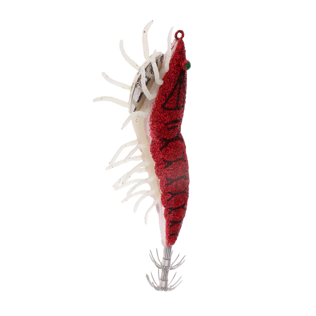 Glow In Dark Squid Jig Hooks Shrimp Fishing Lures With Luminous Soft Leg