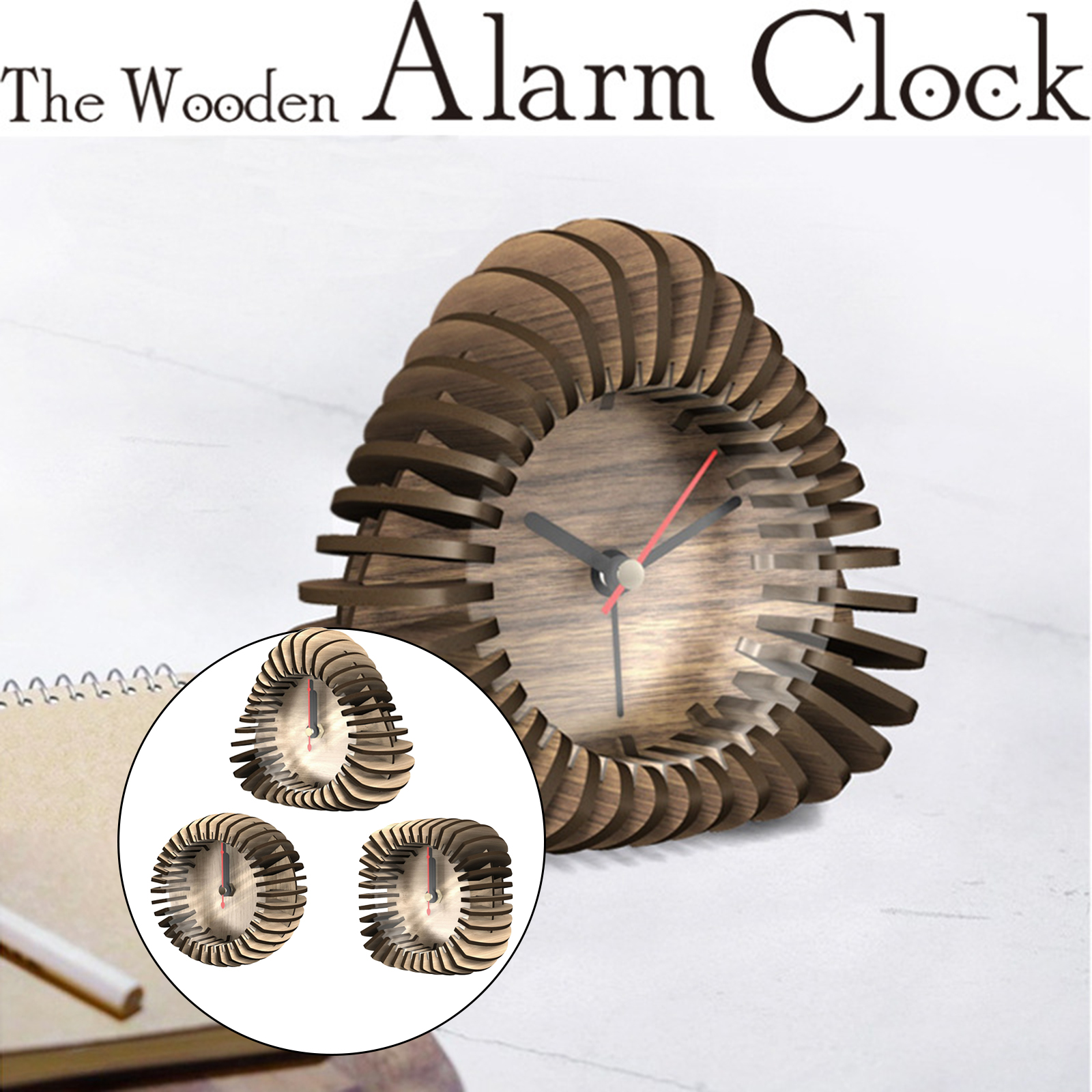 Wooden Clock Puzzle DIY Model Kits DIY Model for Adults Kids Decoration