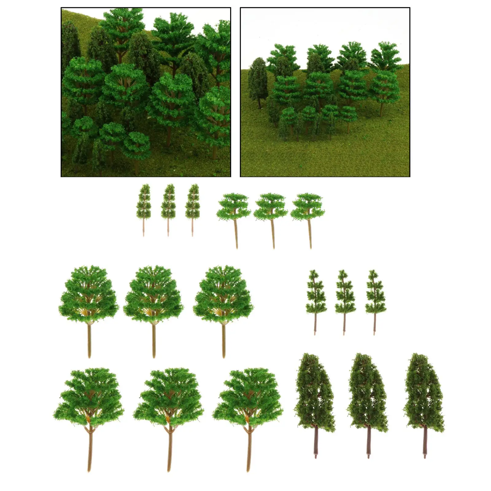 Artifical Tree,Artifical Plant,Fake Trees for Outdoor and Indoor,10Pcs/Pack Dark Green Model Trees Scale Train Park Railroad Railway Layout Scenery Scene 3cm-5cm 4cm10Pcs 