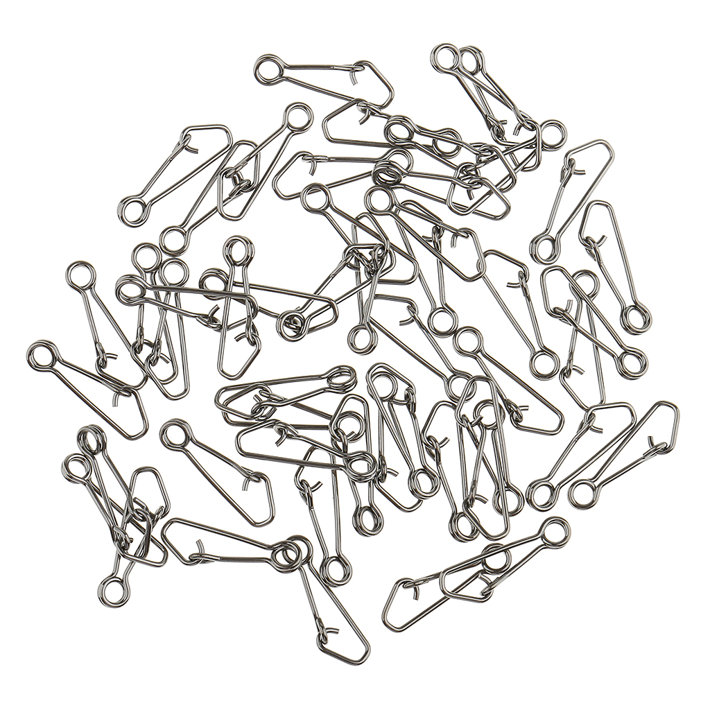 50Pcs/lot Fishing Snaps Hook Lures Fishing Line Connectors Fishing Swivels
