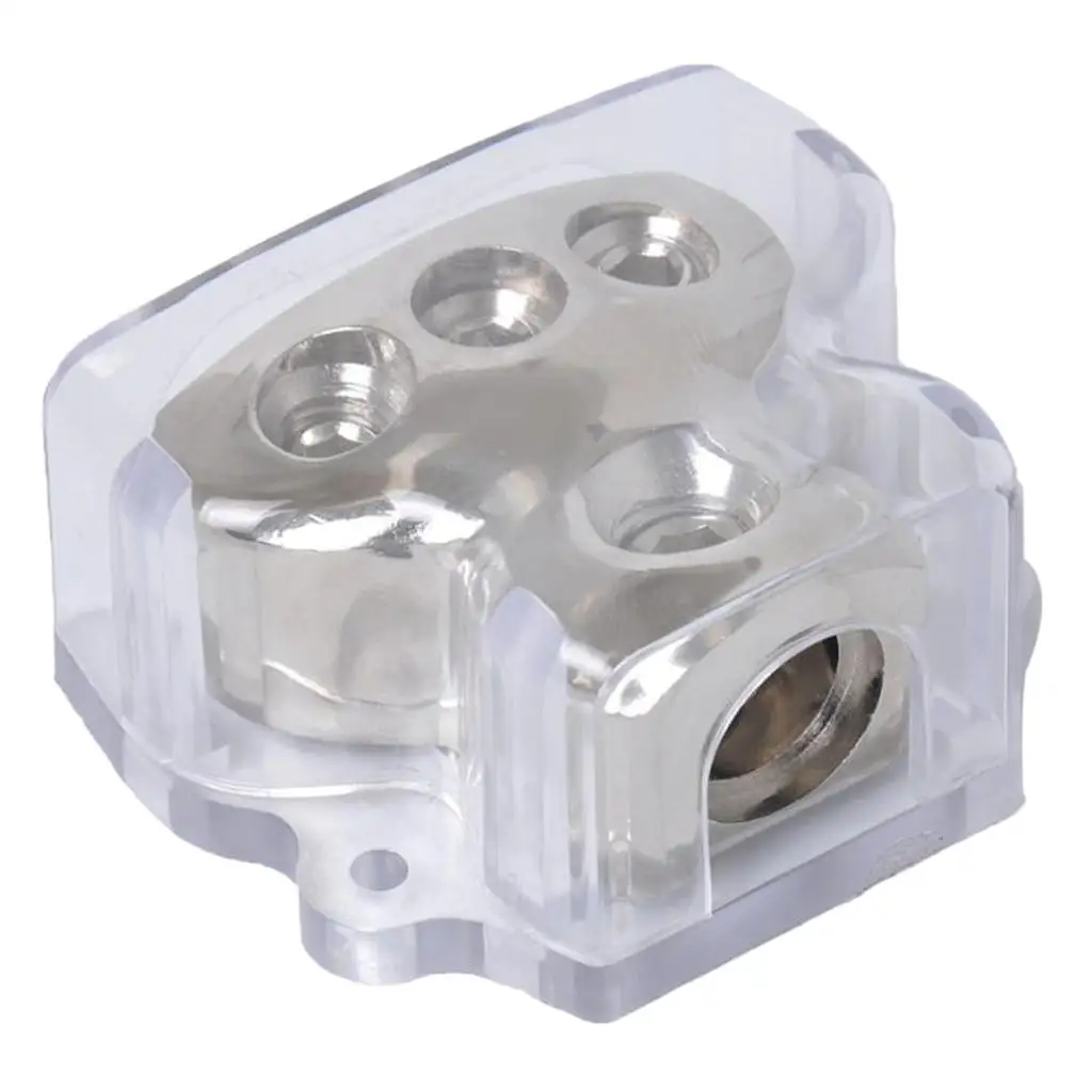 Nickel-plated Car Audio 1X0 GAUGE TO 3XGAUGE POWER/GROUND DISTRIBUTION BLOCK