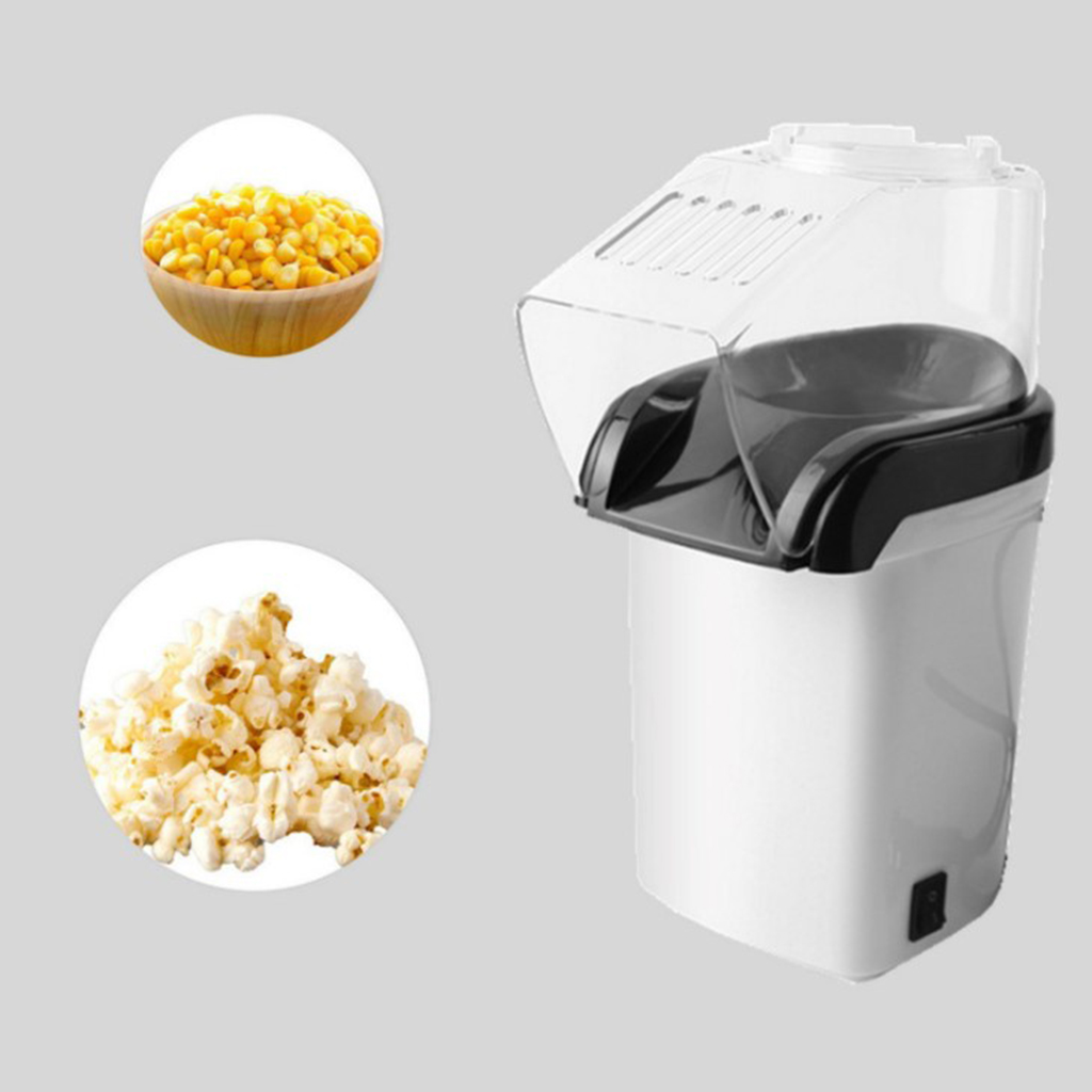 Small 1200W Hot Air Popcorn Popper Maker Machine with Measuring Cup, 3 Min Fast Popping -EU