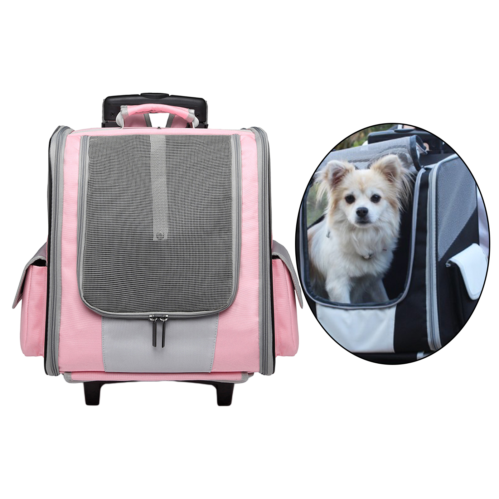 Fashion Pet Trolley Case Carrier Cats Puppy Small Dog Ventilated Cat Backpack Carrier, Comfort for Travel Hiking Walking Outdoor