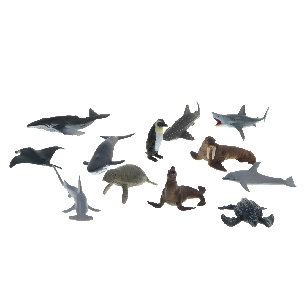 12x Plastic Marine Animal Model Figures Kids Educational Science Nature Toy