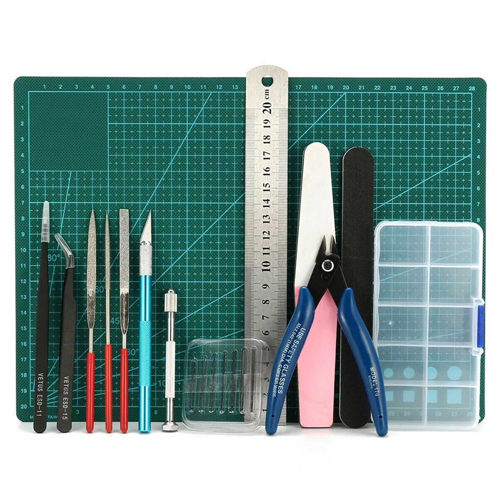 19pcs/set Modeler Basic Tools Craft Set Hobby Building Kit for Gundam Car