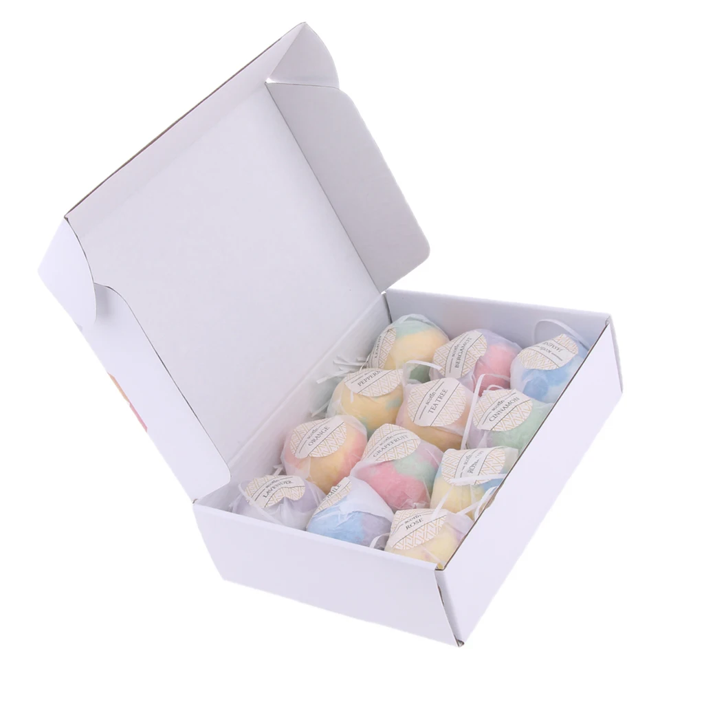 12 Packs Mixed Color Handmade Bath Salt Set Women  Spa Bath Bomb 70g