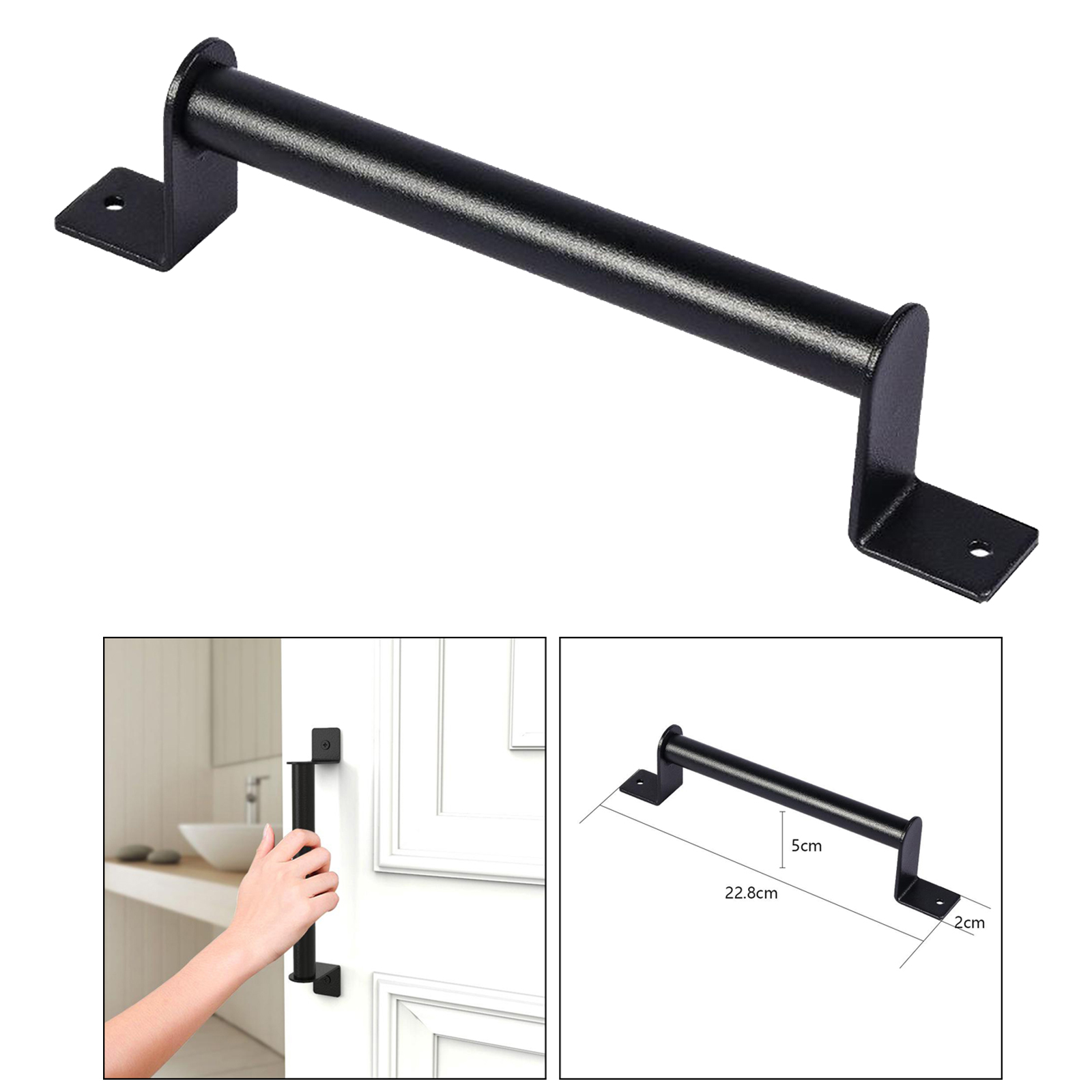 Sliding Barn Door Handle Carbon Steel Door Pull for Wardrobes Cabinets Garages Wooden Door Handle