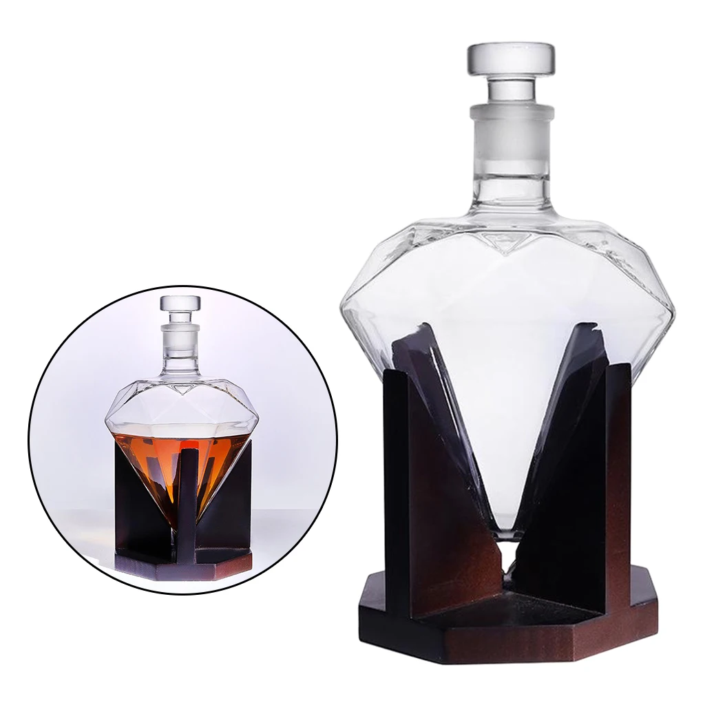 850ml Heart Shape Crystal Diamond  Decanter Vodka Bourbon Wine Pourer Whisky Dispenser Bar Home Decoration