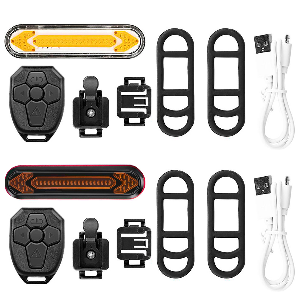 LED Remote Control Bike Rear Lights Bicycle Turn Signal Warning Taillight
