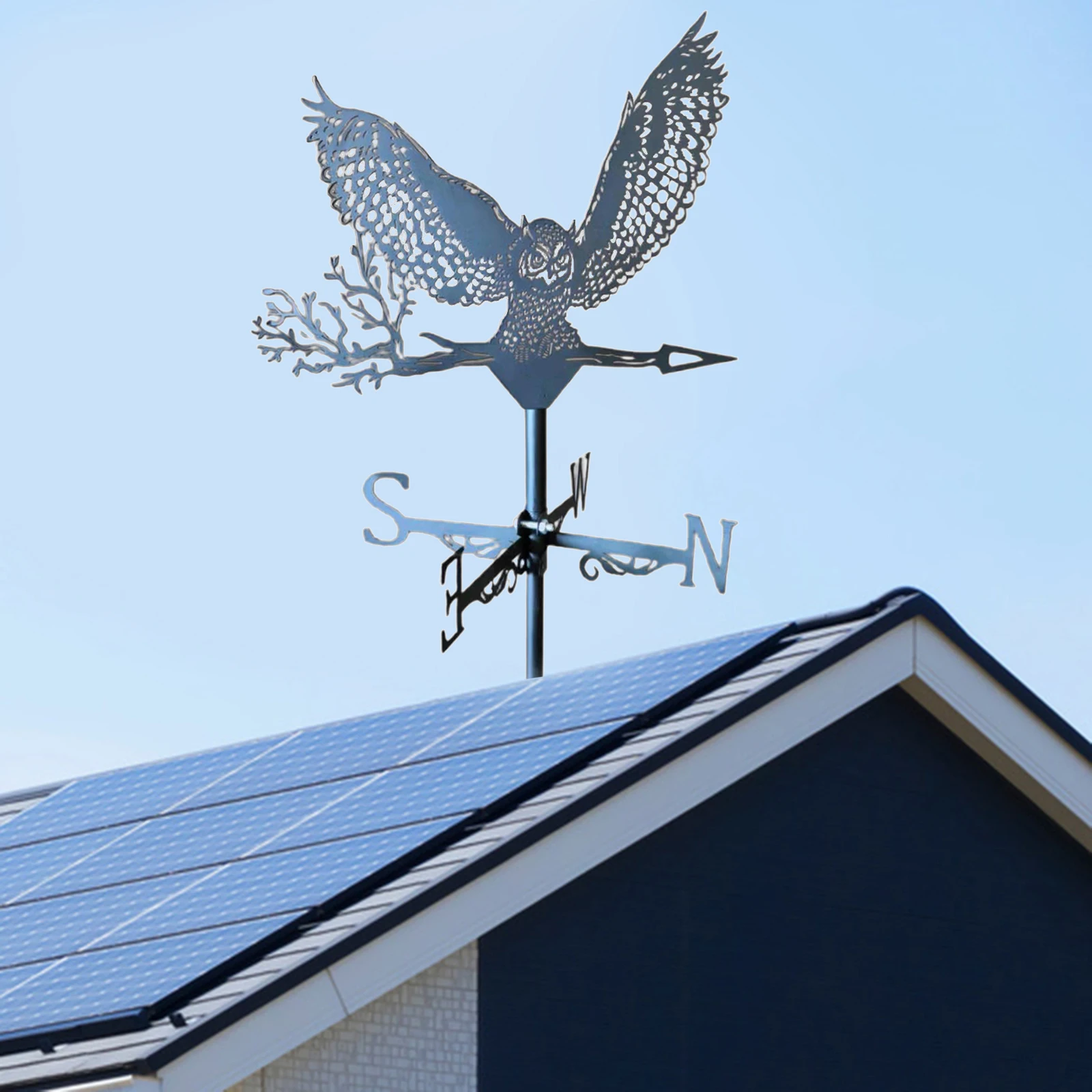 House Roof Animal Windmills Weathervane Iron Craft Weather Vane Outdoor Ornament Garden Stake Wind Indicator