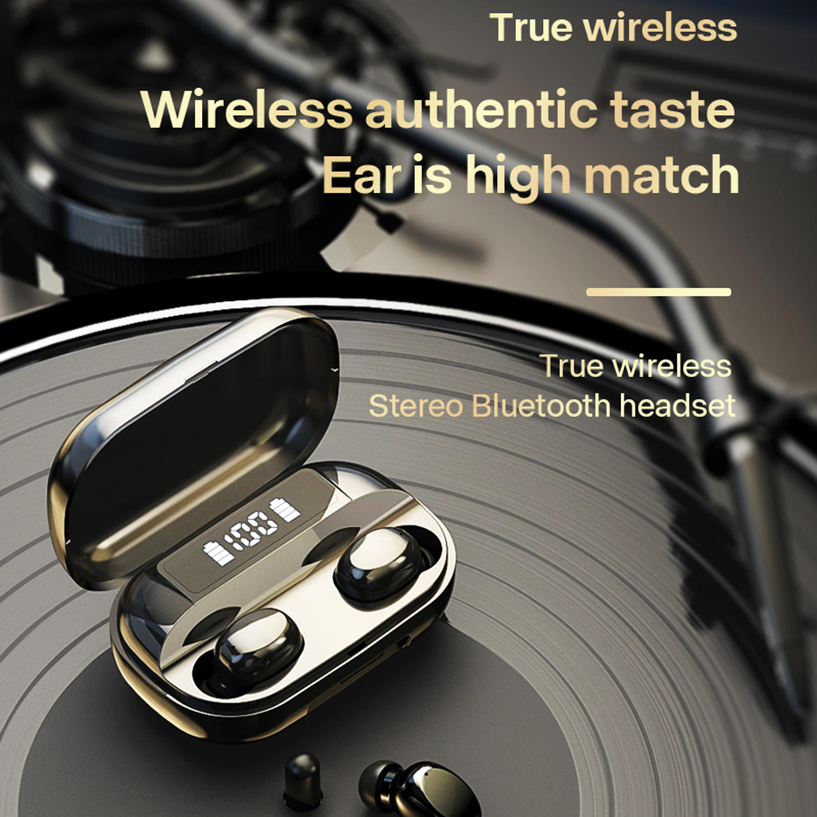 Bluetooth 5.2 Earbuds Gaming Earphones NFC Bilateral Stereo Sweatproof in Ear W/Charging Case Wireless Earphone Running Phones
