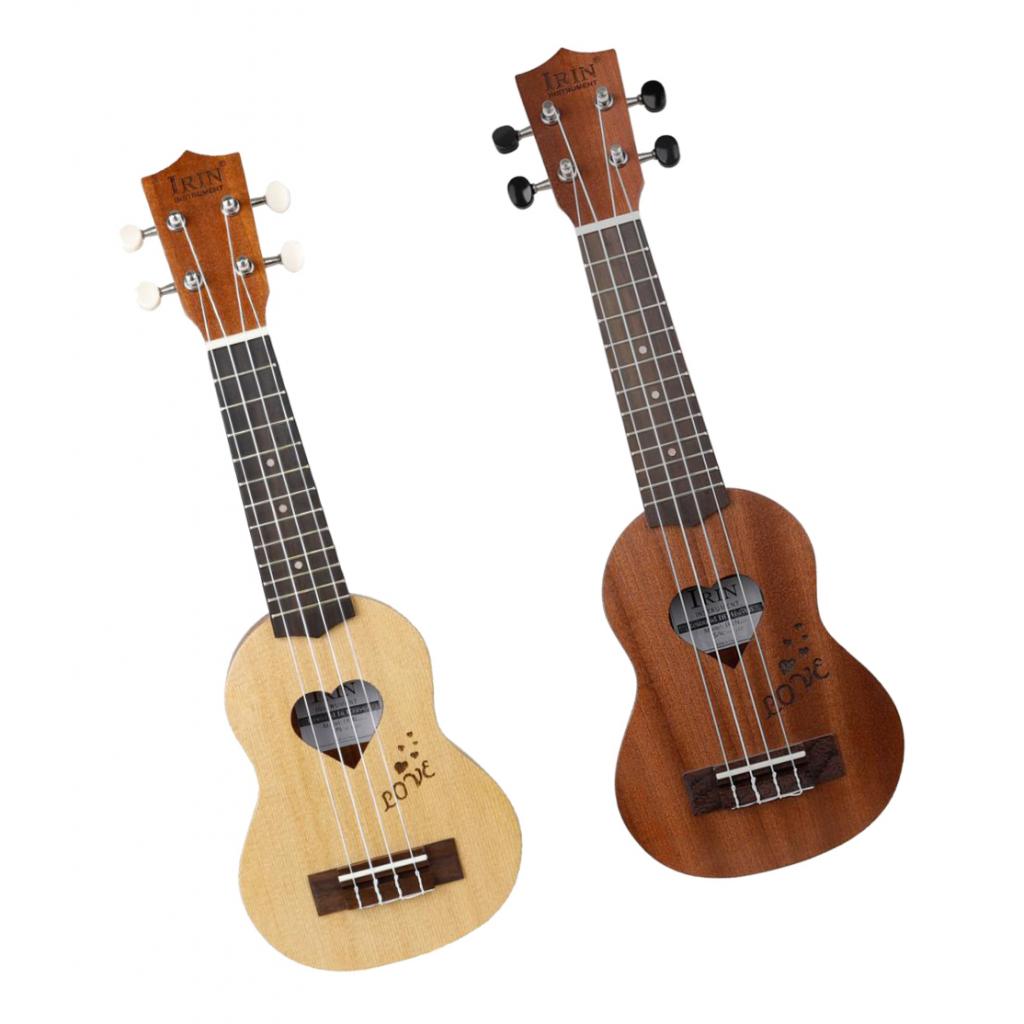 17in Ukulele Love Shape Hole Hawaiian Guitar Beginner Student Adult Gifts