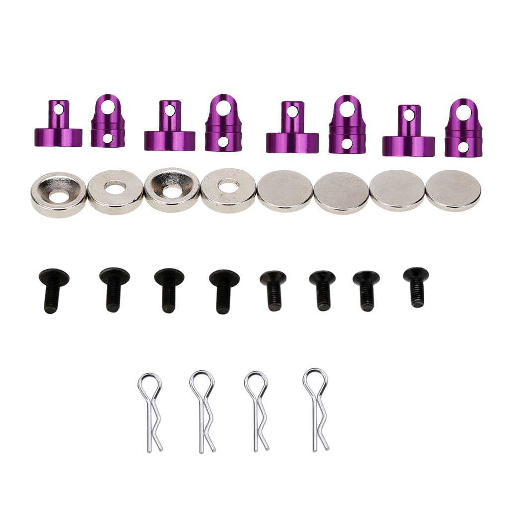 4Pcs Magnetic RC Car Vehicle Body Column Clips Metal 1:10 RC Car Part Kit