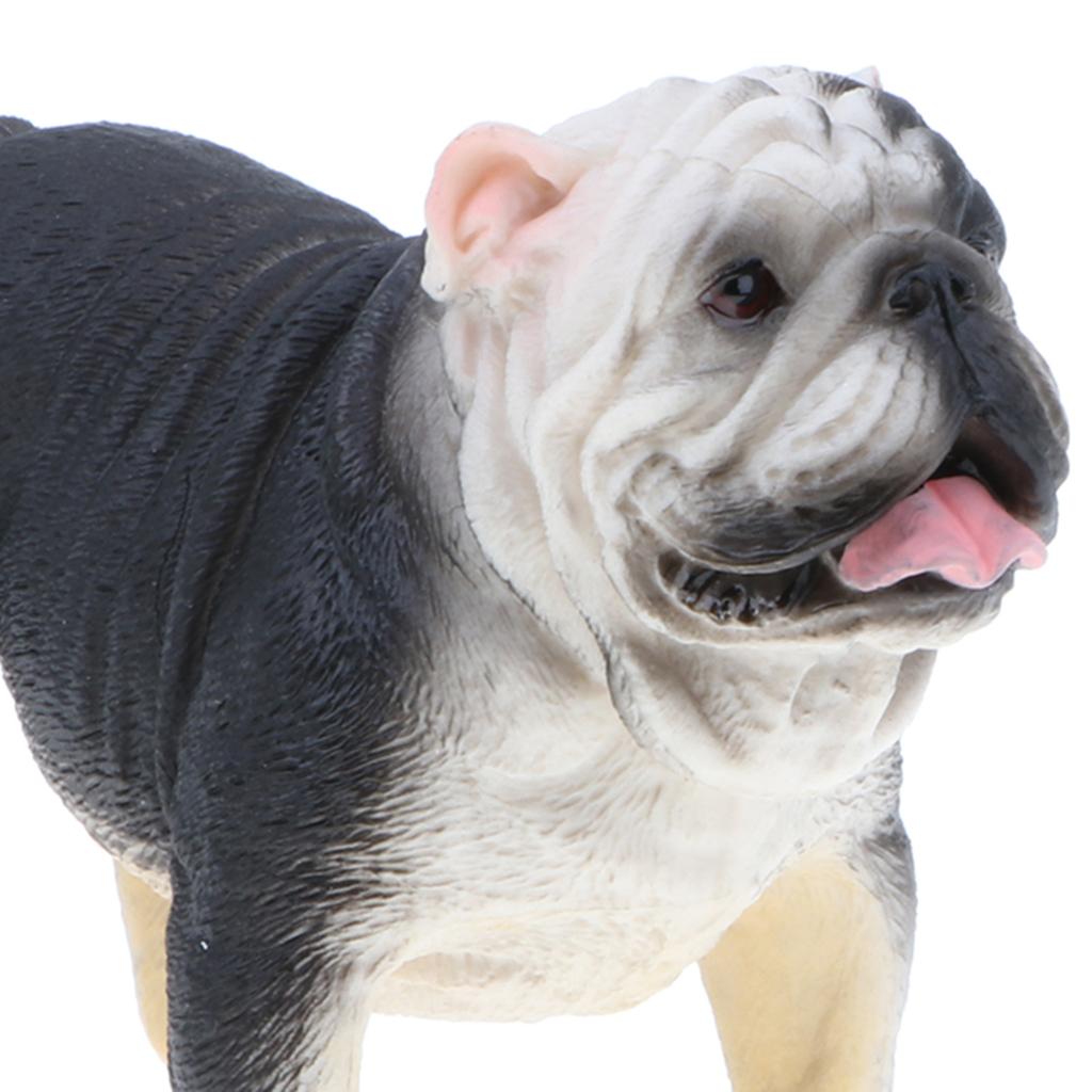 3.7'' Black British Bulldog Action Figure Figurine for Kids And Toddlers,