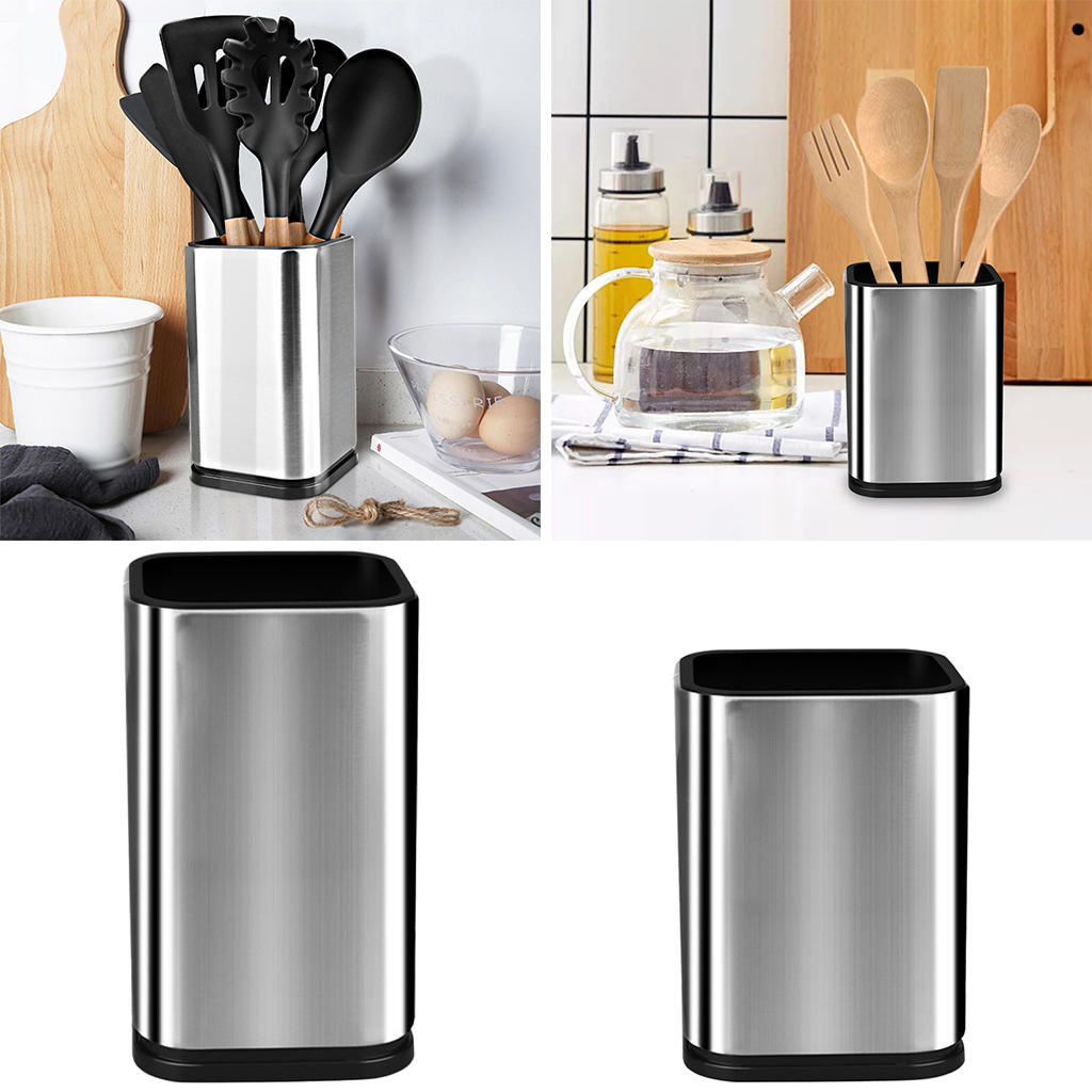 Stainless Steel Cooking Utensil Holder,Stable Organizer,Kitchen Caddy Silverware Holder for Forks Dinner Countertop