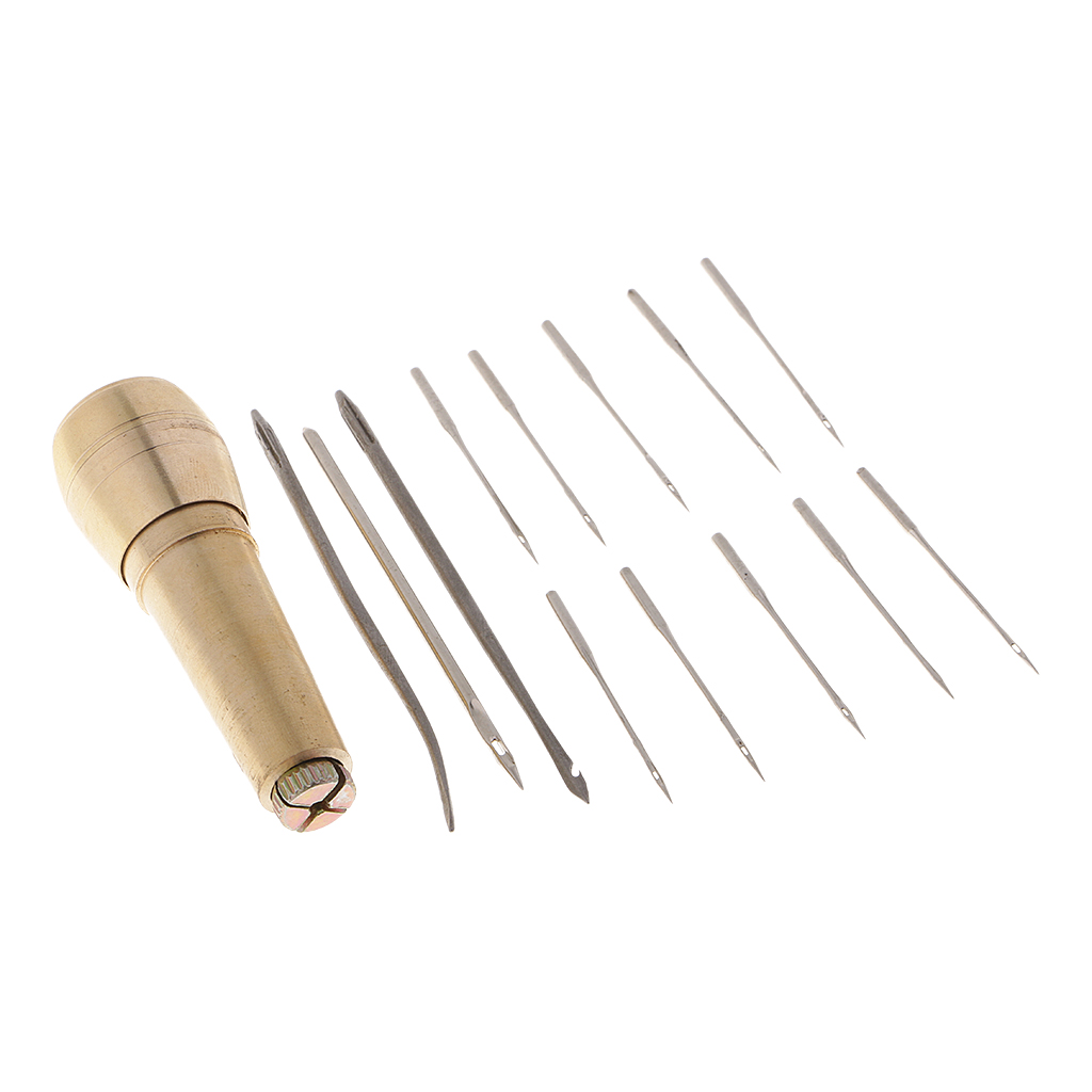 14 Pcs Copper Handle Needle Awl Set Shoes Repair Leather Canvas Fabric