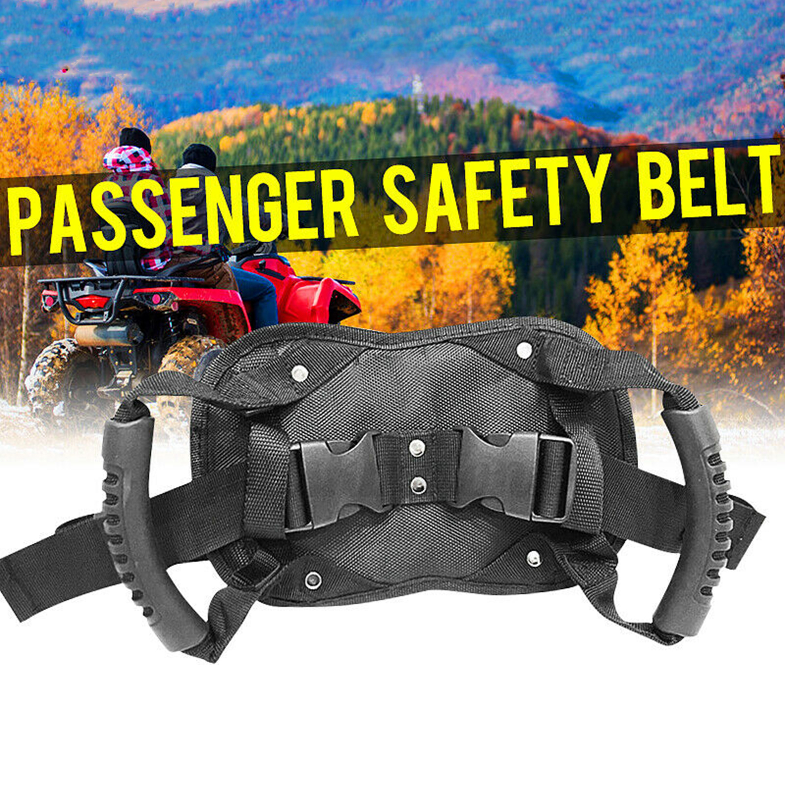 Motorcycle Scooters Safety Belt, Motorcycle Passenger Safety Belt, Adjustable Strap Grab Handle for Children Elderly Passenger
