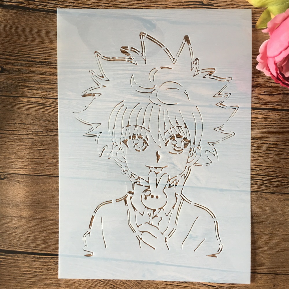 А4 29 см аниме Hunter X Hunter Killua DIY слойные трафареты Рисование  искусственные тисненые альбомы