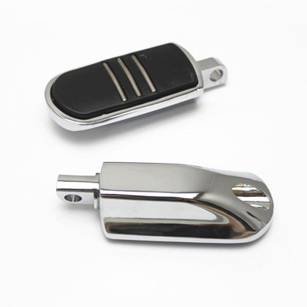 1 Pair Silver Rear Front Foot Pegs Pedals for Harley   