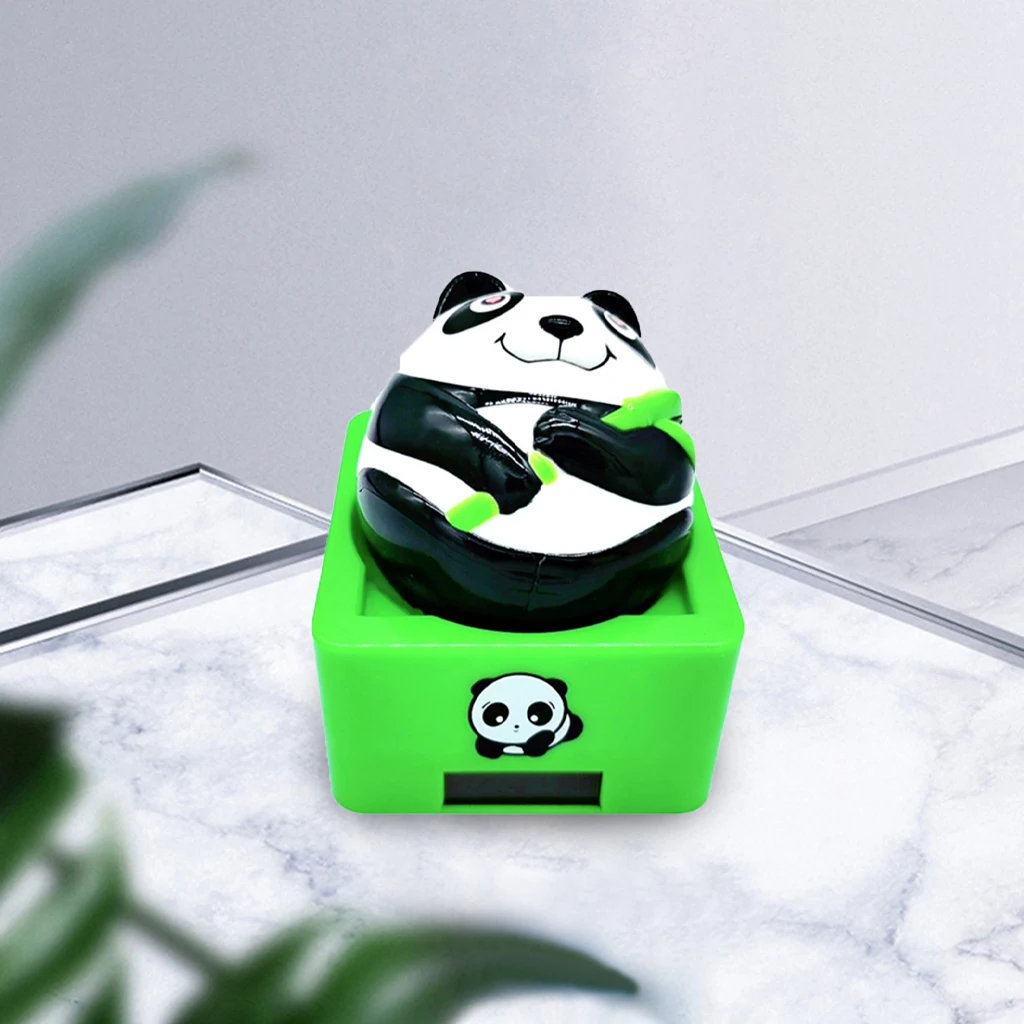 Solar Power Shaking Figure Solar Swinging Panda Car Decoration Car Interior Home Desk Ornament Birthday Gift