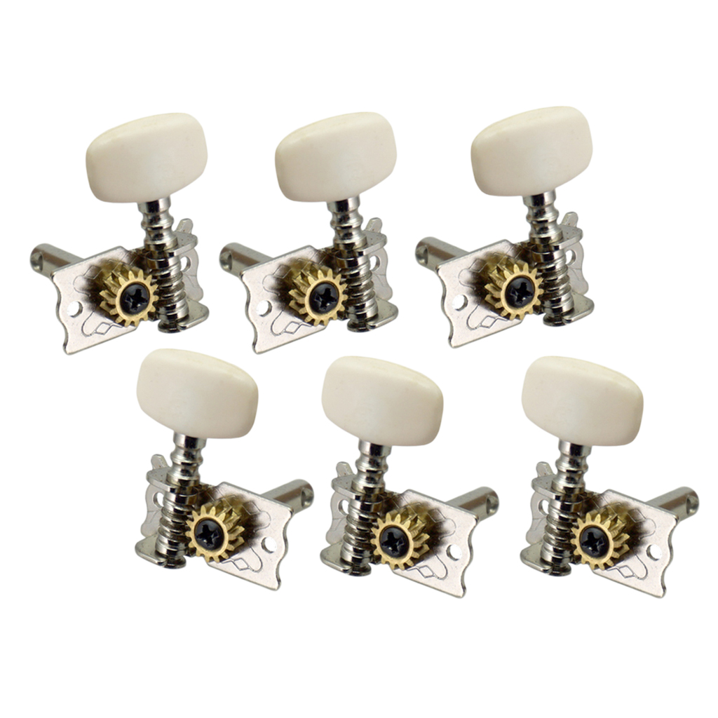 Tooyful 6 Pieces Open Gear Acoustic Classical Guitar Tuning Keys Pegs Tuners Machine Head Tuners Keys Parts
