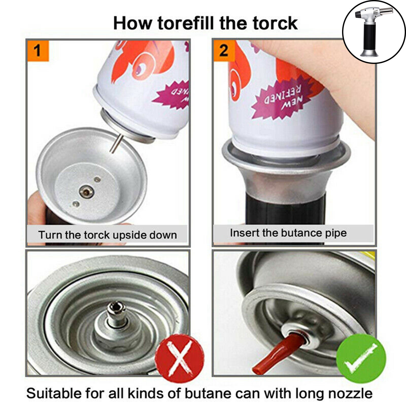 Portable Blow Butane Torch Propane Adjustable Flame for Outdoor Torch Lighter BBQ Heating Camping Cooking Charcoal Flame Gun