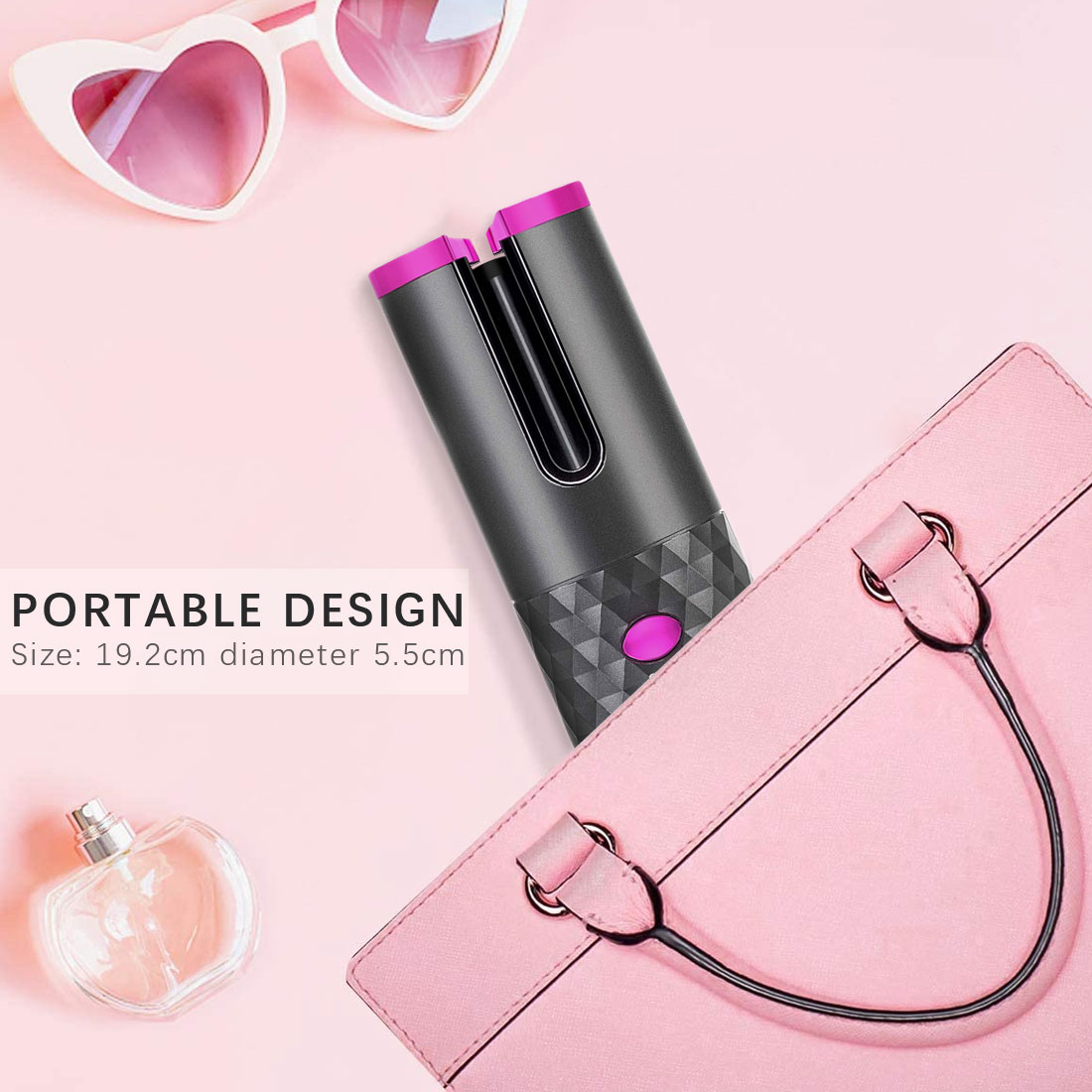 Automático sem Fio Modelador de Cabelo Lcd com 1 Pente + 2pc Cabelo Curling Ferro Portátil Recarregável Onda Styer Display Clipes Usb 13 Cheap Curling Irons