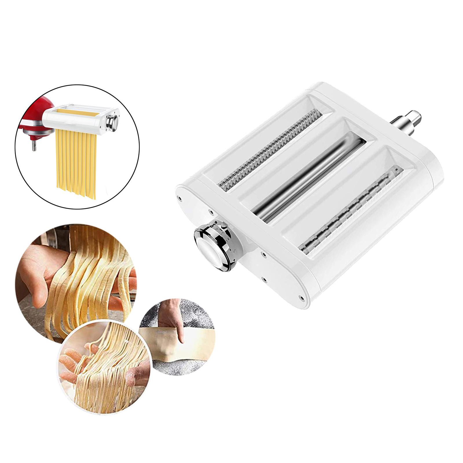 3 in 1 Pasta Maker Attachment for  Mixer Pasta Roller Sheet Attachment Washable for Kitchen Restaurant