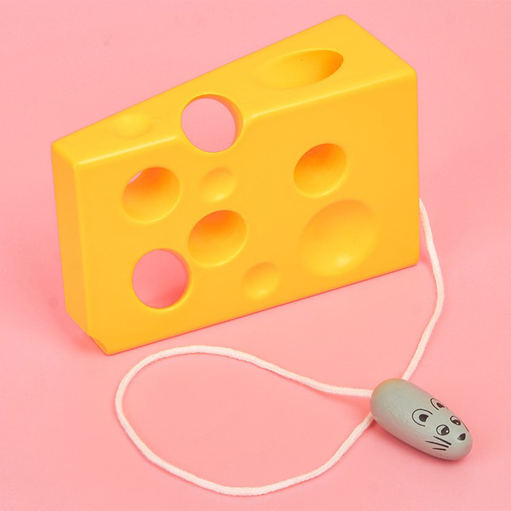 Wooden Lacing Threading Montessori Toy Early Build Basic Life Skill Educational Toy Fine Learning Educational Toy Gift