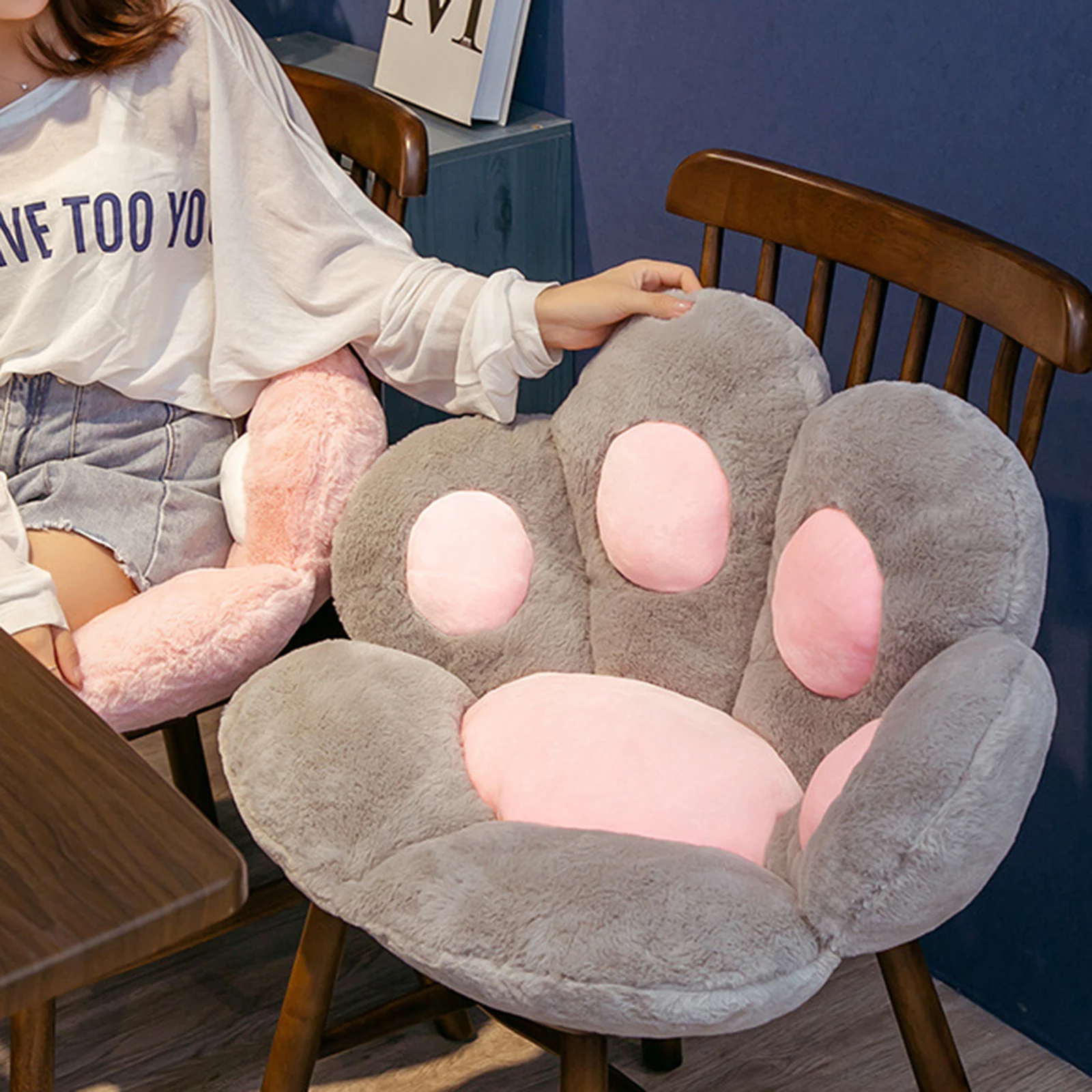 Soft Paw Pillow Animal Seat Cushion Pads Waist Pillow Stuffed Plush Sofa Indoor Floor Home Chair Office Chair Decor