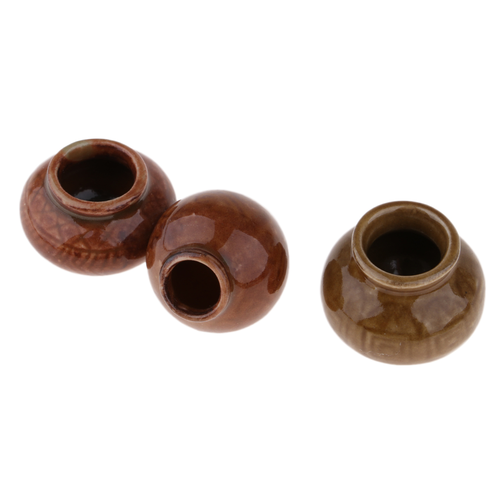 3Pcs Vintage Ceramic China Porcelain Vase Ceramic Pot 1/6 Dollhouse Miniature Home Item Dollhouse Porcelain Vase