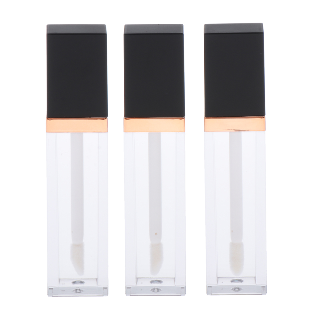 3 Pieces 7ML Refillable Empty Lip Gloss Tubes with with Inserts,  Empty Lip