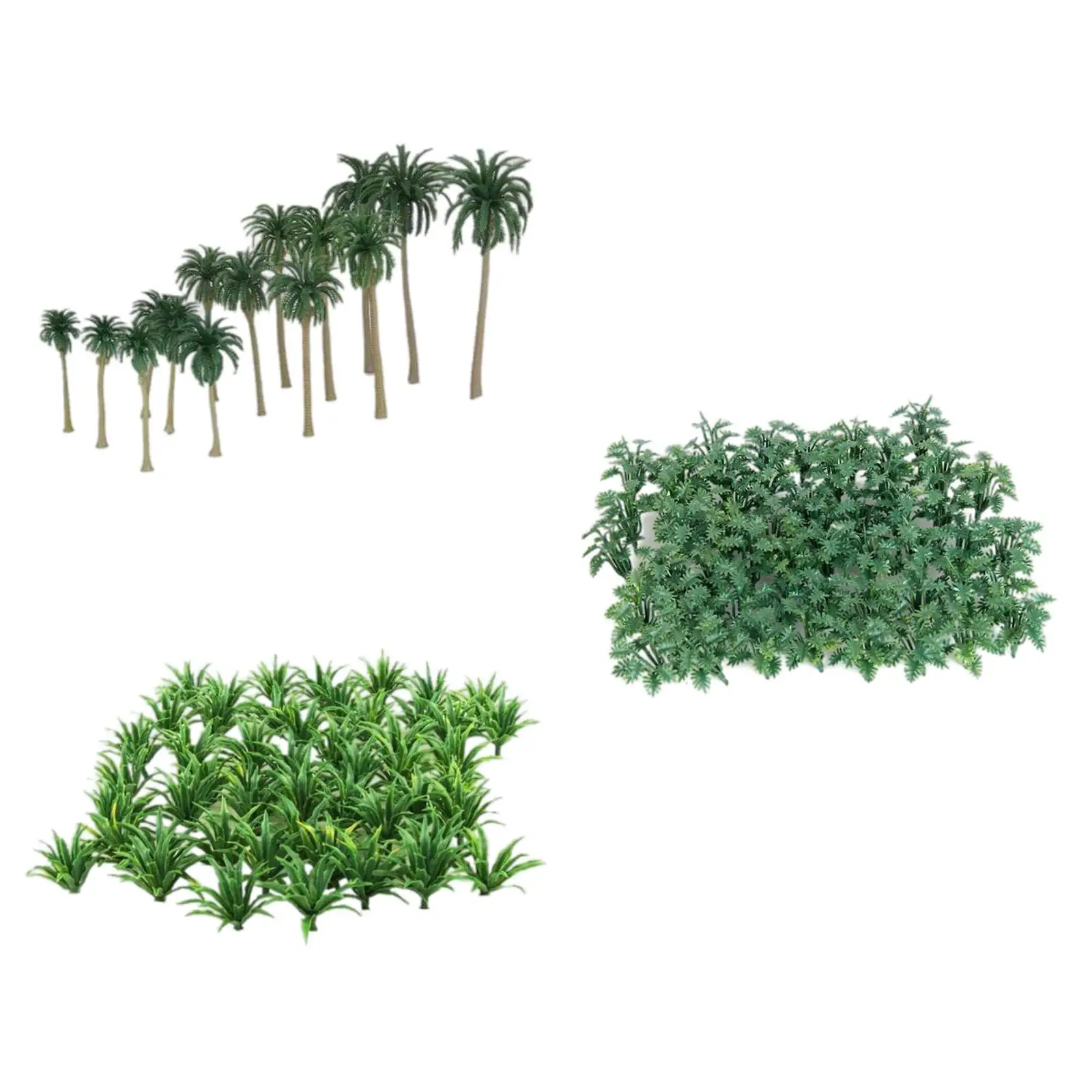65pcs Green Scenery Landscape Model Crushed Leaves 1:50 Assembly Parts Kit