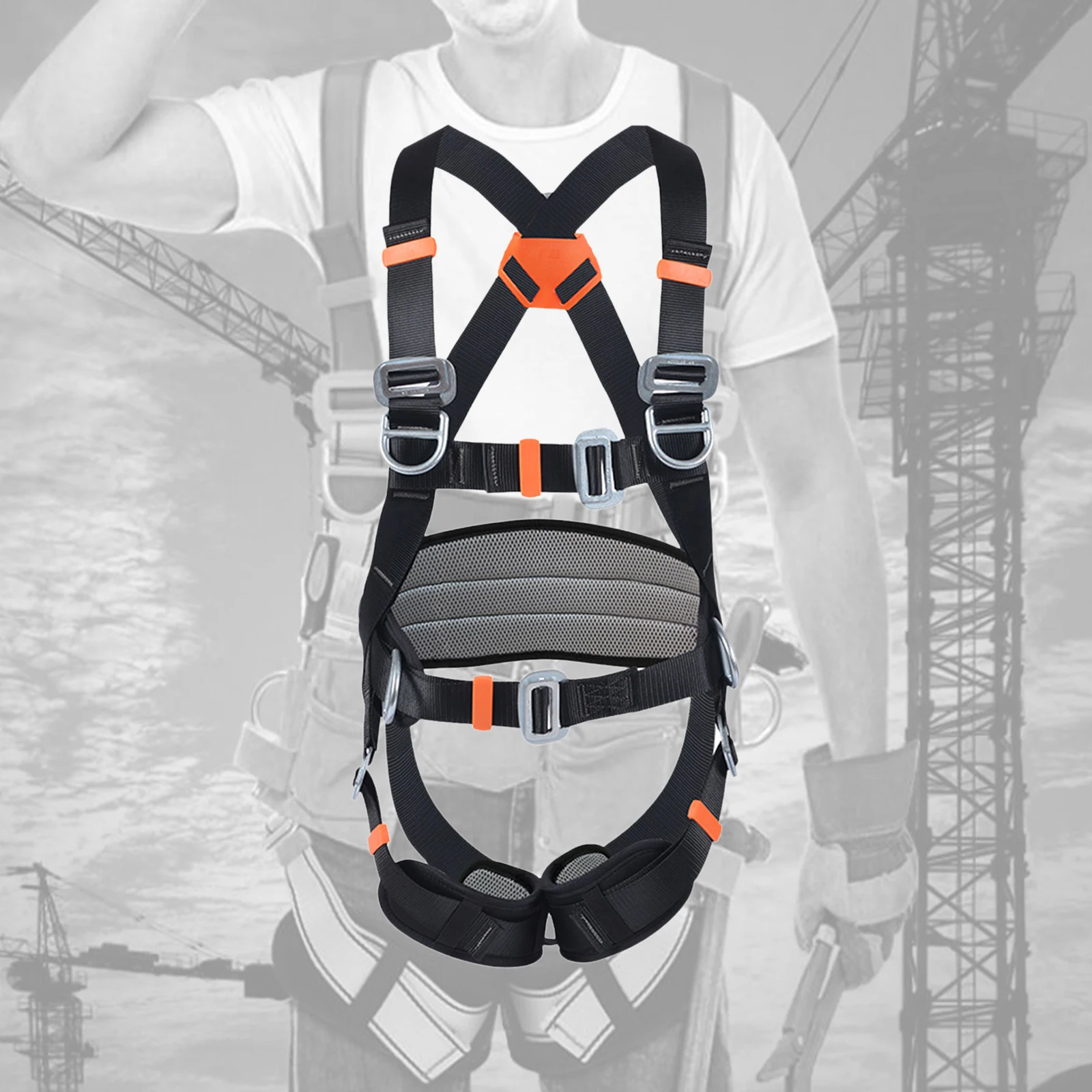 Thicken Climbing Safety Harness Wider Full Body Harness for Mountaineering Rock Tree Climbing Rappelling Tree Climbing Gear