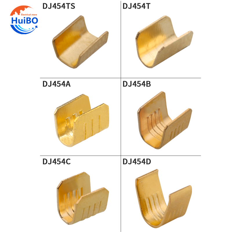 Description Picture 3 of item100pcs/lot U-Shaped Crimping terminal H62 Brass Wire Buckle Poly Wire Nose Wire Connector DJ454TS/T/A/B/C/D 0.2-10mm2