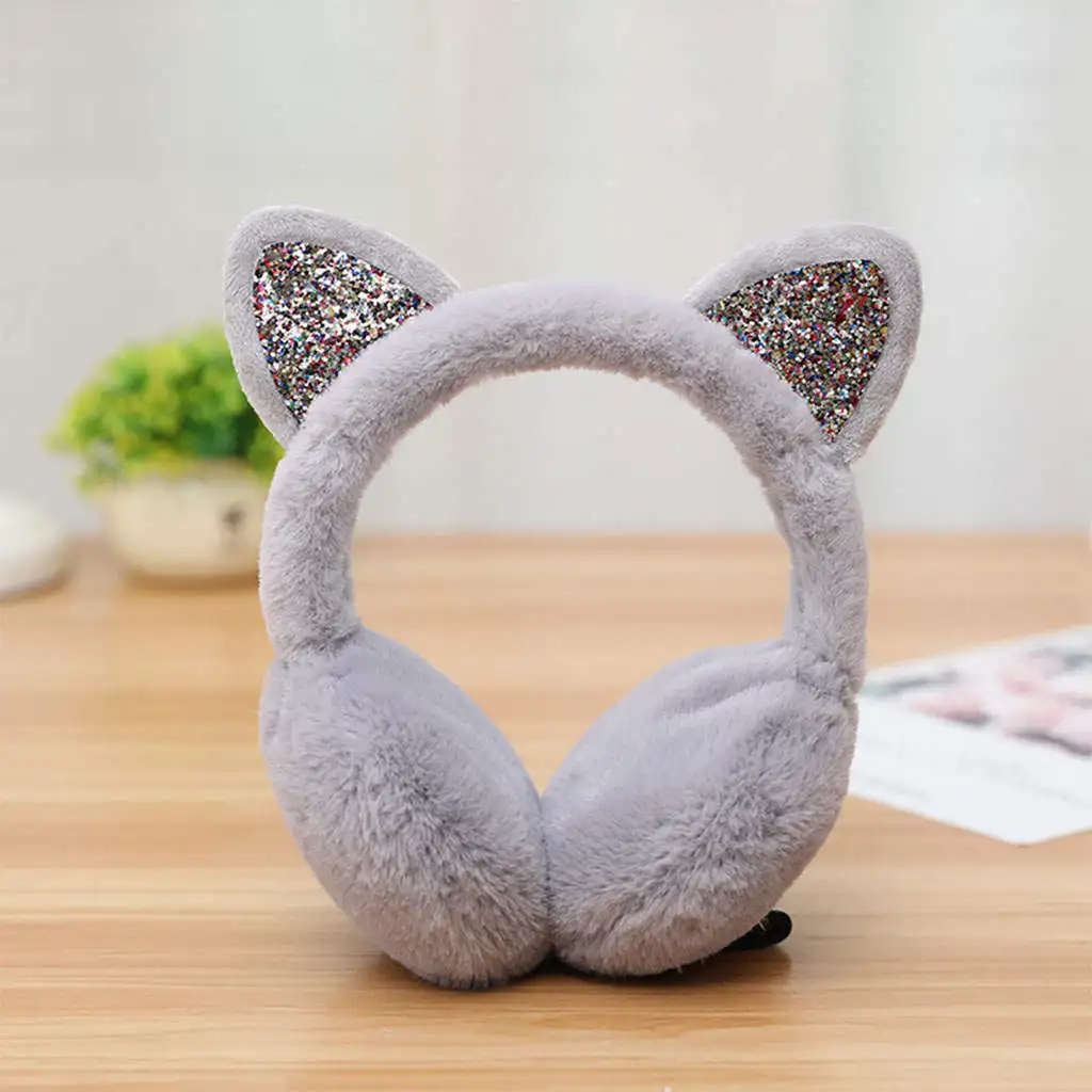 Cute Plush Ear Muffs Warmer Headband Cold Earflaps Foldable Ear Warmers Cosy Fashion for Winter New Year'S Day Kid Girls Women
