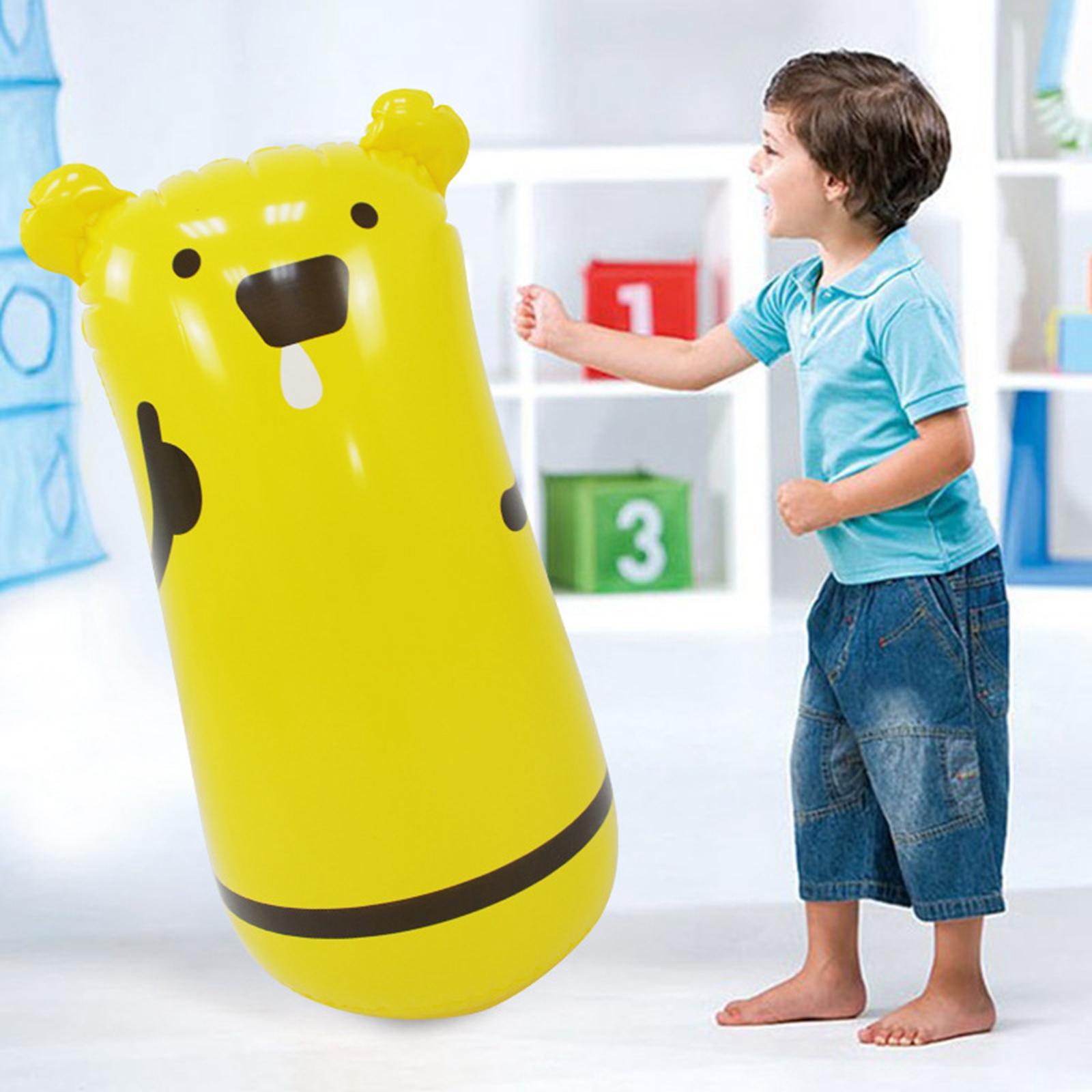 Cartoon Bear Inflatable Kids Exercise Free-Standing Gym Training Sandbag Home Gym Fitness Boxing