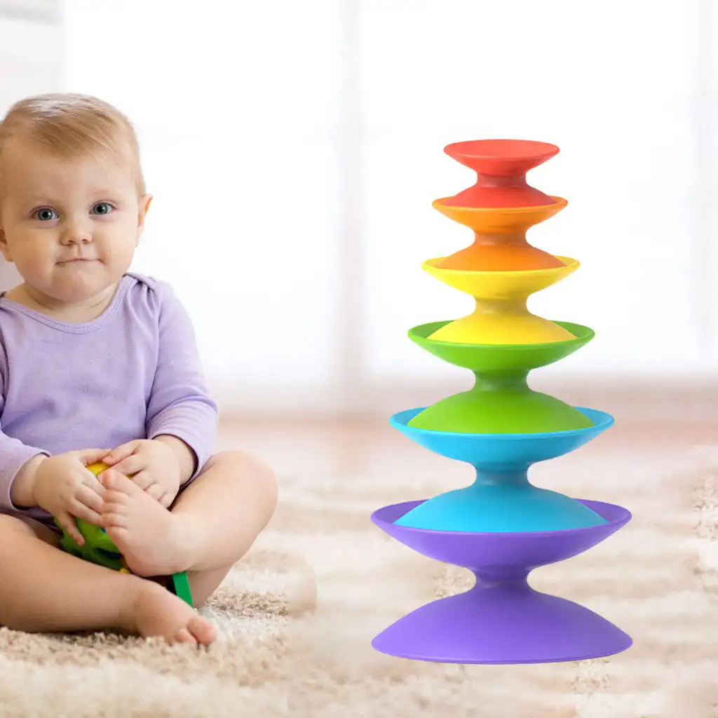 ABS Stacking Rings Toys Assembling Toddler Sensory Learning Toys for Kids