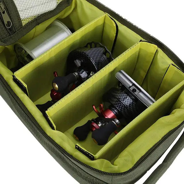 40%HOTFishing Bag Portable Multi Compartment Fishing Reel Line Lure Gear  Bag Fishing Reel Storage Bag Suitcase