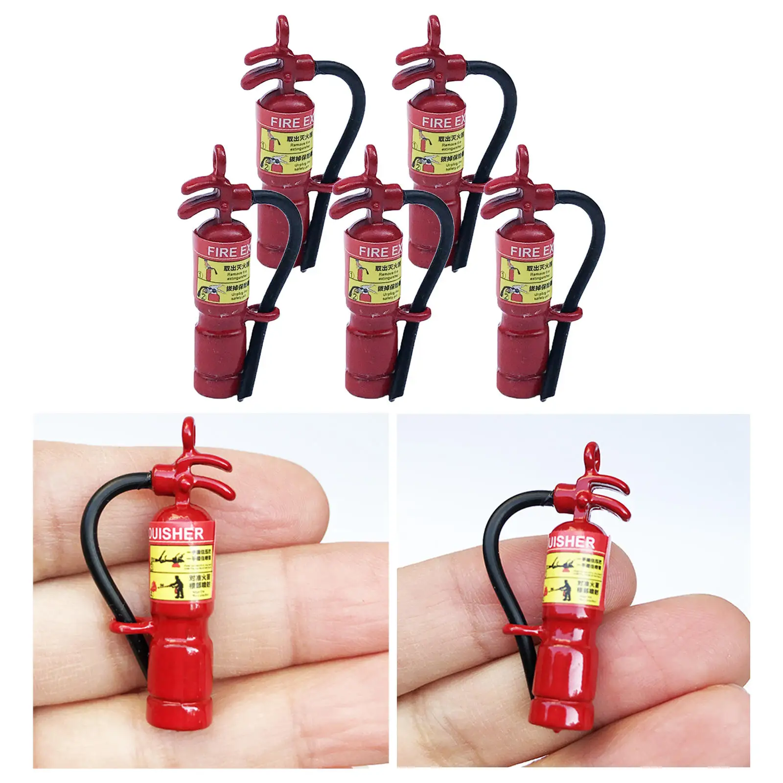 Simulation Fire Extinguisher 1/12 Scale Doll House Accessories DIY Toys Birthday Gifts Craft for Bedroom Children Baby Toddlers