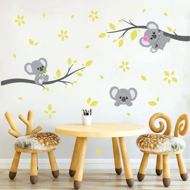minecraft wall stickers Cartoon Koala Wall Decor Stickers For Kids Room Baby Bedroom Decoration Decals Interior Removable Wallpaper Mural Stickers wallpaper stickers