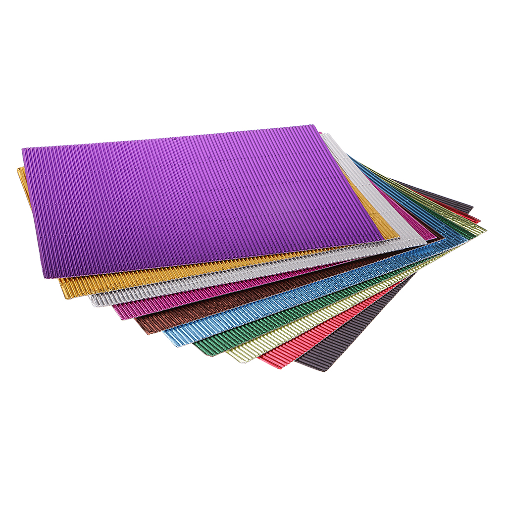 10x Corrugated Well Colored Paper Craft Cardboards Kids New Craft Making