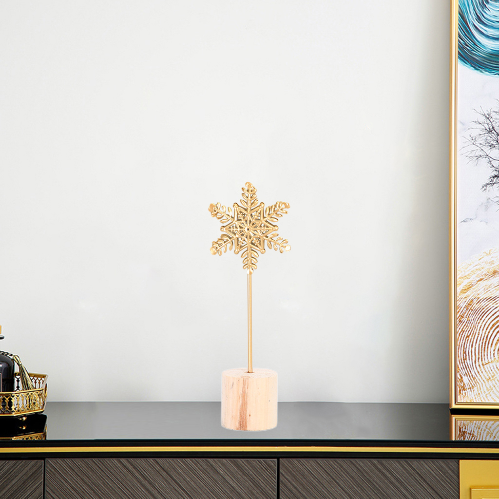 Snowflake Leaf Decorative Sculptures Ornaments Figurines Tabletop Metal Statues Present Office Desktop Bedroom Decor