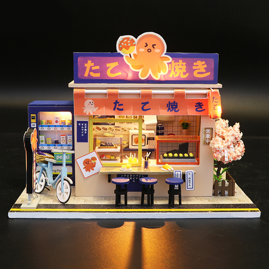 Handicraft DIY Mini Doll House Kit Model Cottage No Dust Cover Kids Birthday Toy