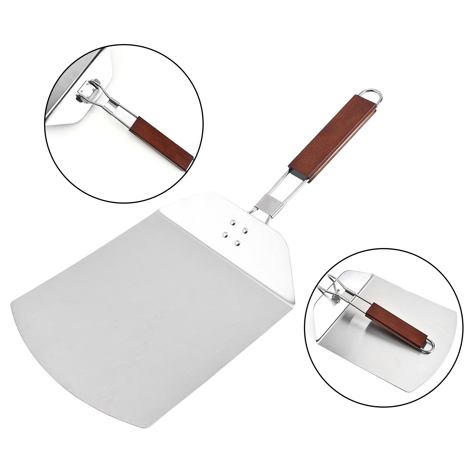 Pizza Peel Paddle, Pizza Paddle for Pizza Oven, 24cm x 57cm Foldable Wooden Handle Pizza Peel