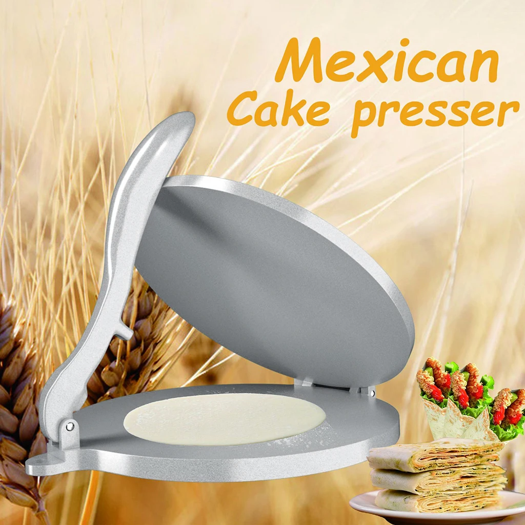 8inch Non-stick Cast Aluminum Corn Flour Tortilla Press Non-stick Tacos Maker Household Kitchen Bakeware