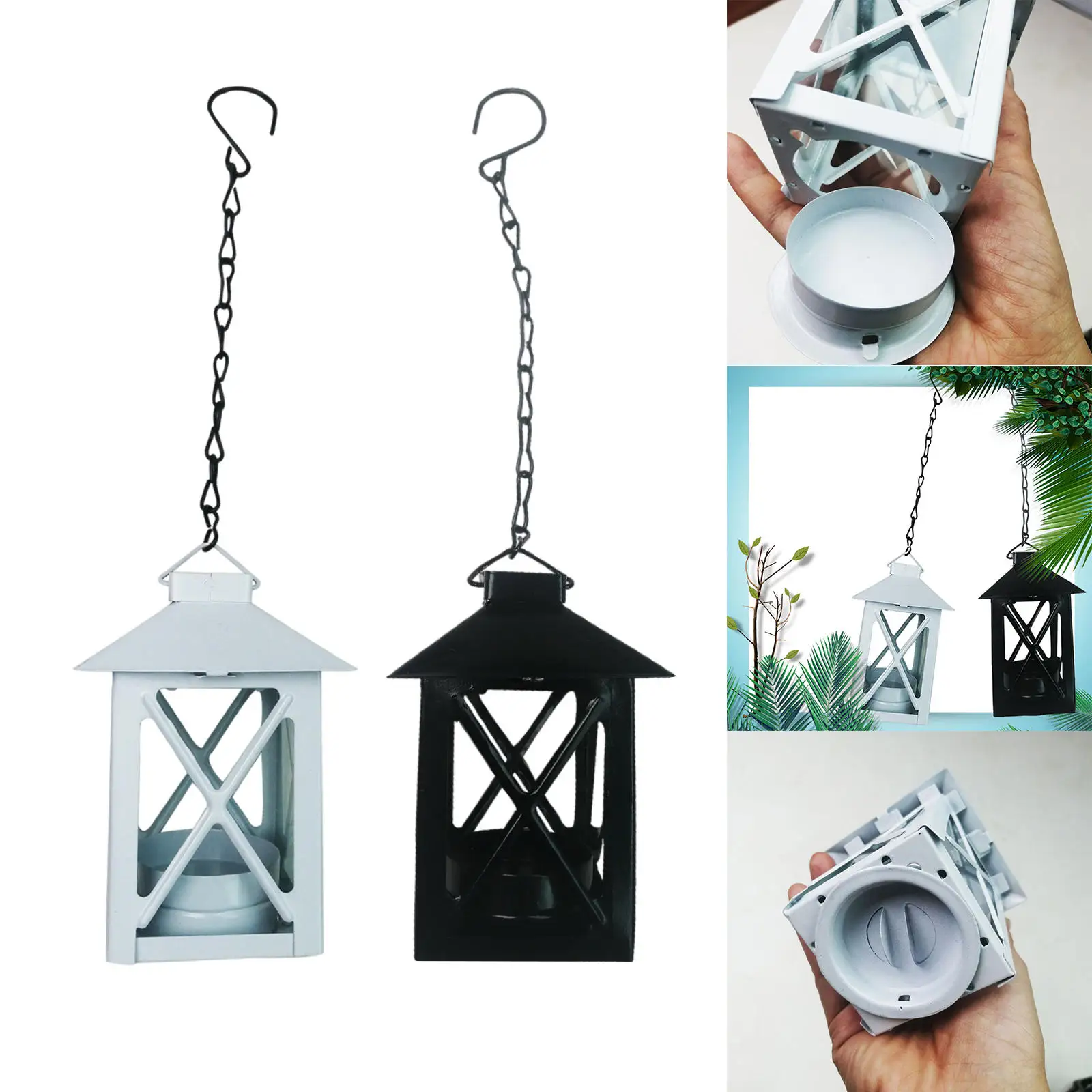 Retro Decorative Candle Lantern Hanging Tea Light Holder Rust-Proof for Votive Candle Indoor Outdoor Wedding Events Holiday